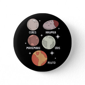 Outer Space Solar System Dwarf Planet For Kids Button