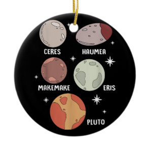 Outer Space Solar System Dwarf Planet For Kids Ceramic Ornament