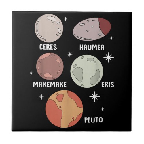 Outer Space Solar System Dwarf Planet For Kids Ceramic Tile