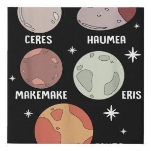 Outer Space Solar System Dwarf Planet For Kids Faux Canvas Print
