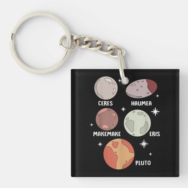 Outer Space Solar System Dwarf Planet For Kids Keychain (Front)