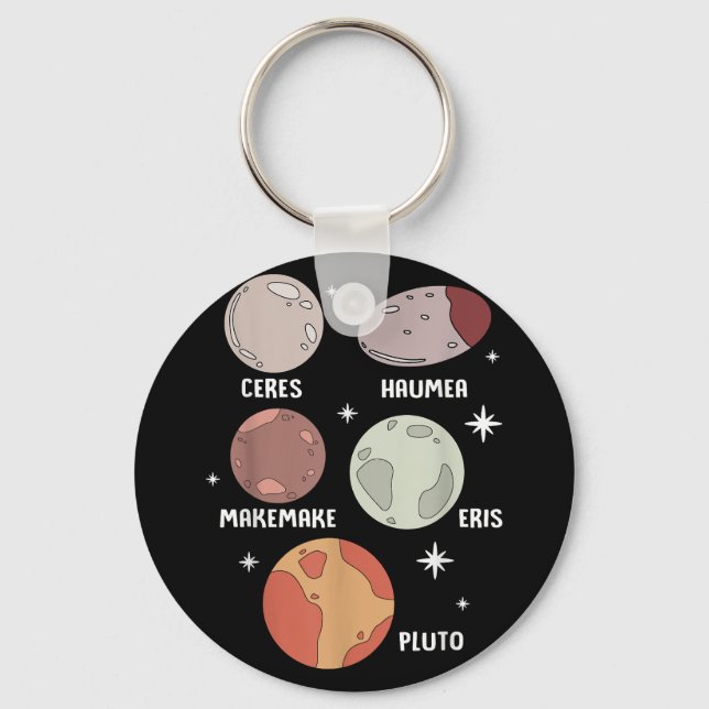 Outer Space Solar System Dwarf Planet For Kids Keychain (Front)