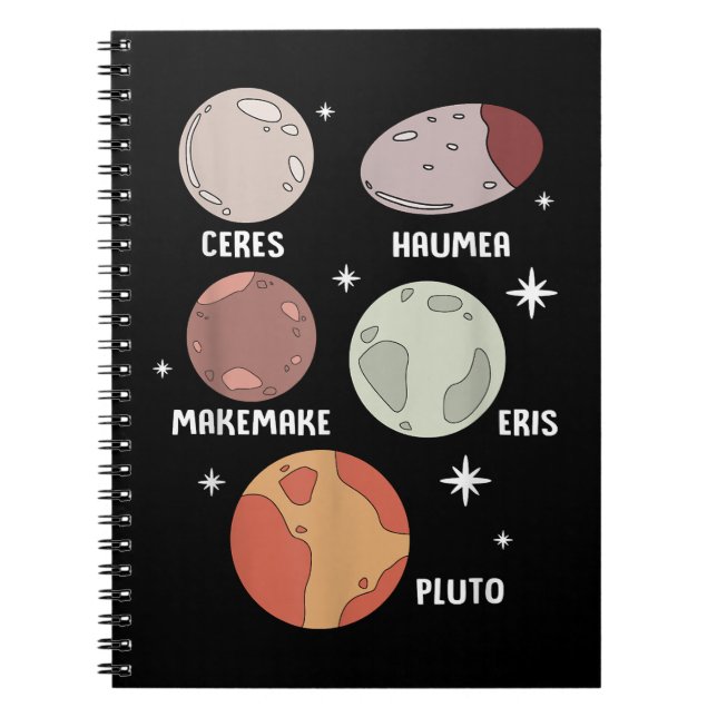 Outer Space Solar System Dwarf Planet For Kids Notebook (Front)