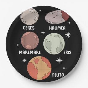 Outer Space Solar System Dwarf Planet For Kids Paper Plates