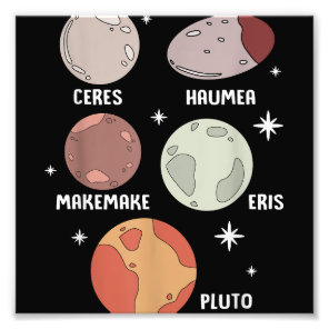 Outer Space Solar System Dwarf Planet For Kids Photo Print