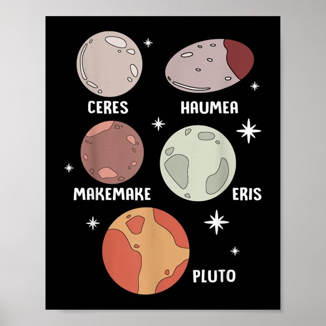 Outer Space Solar System Dwarf Planet For Kids Poster (Front)