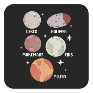 Outer Space Solar System Dwarf Planet For Kids Square Sticker