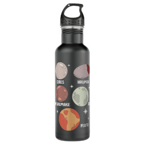 Outer Space Solar System Dwarf Planet For Kids Stainless Steel Water Bottle