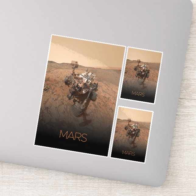 Outer Space, Solar System, Planet Mars, Curiosity Sticker (Detail)