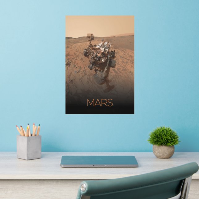 Outer Space, Solar System, Planet Mars, Curiosity Wall Decal (Home Office 2)