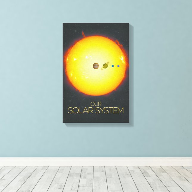Outer Space, Solar System, The Sun and Planets Canvas Print (Insitu(Wood Floor))