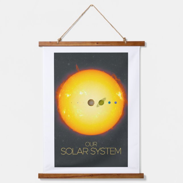 Outer Space, Solar System, The Sun and Planets Hanging Tapestry (Front)