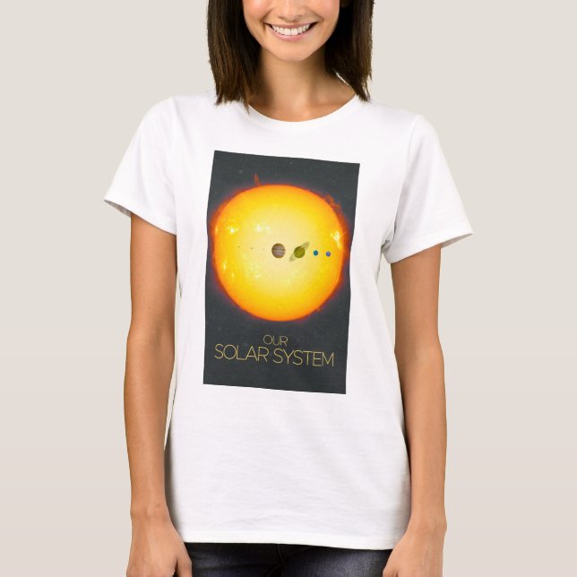 Outer Space, Solar System, The Sun and Planets T-Shirt (Front)