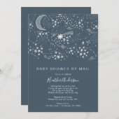 Outer Space Star Map Baby Shower by Mail Invitation (Front/Back)