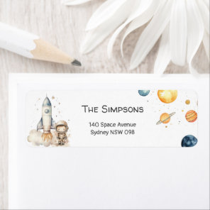 Outer Space Starry Planets Return Address Label