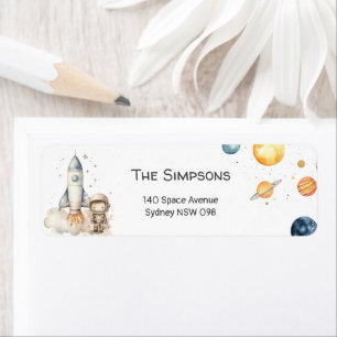 Outer Space Starry Planets Return Address Label