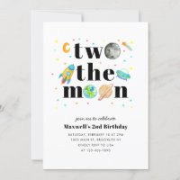Outer Space Stars Planet TWO the Moon 2nd Birthday