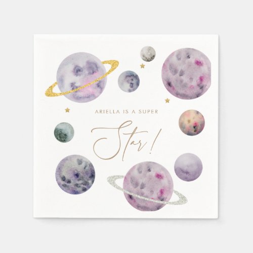 Outer Space Super Star Customizable Napkins