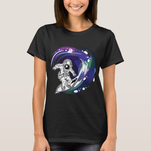 Outer Space Surfer Mens Surfing in Universe Galaxy T_Shirt