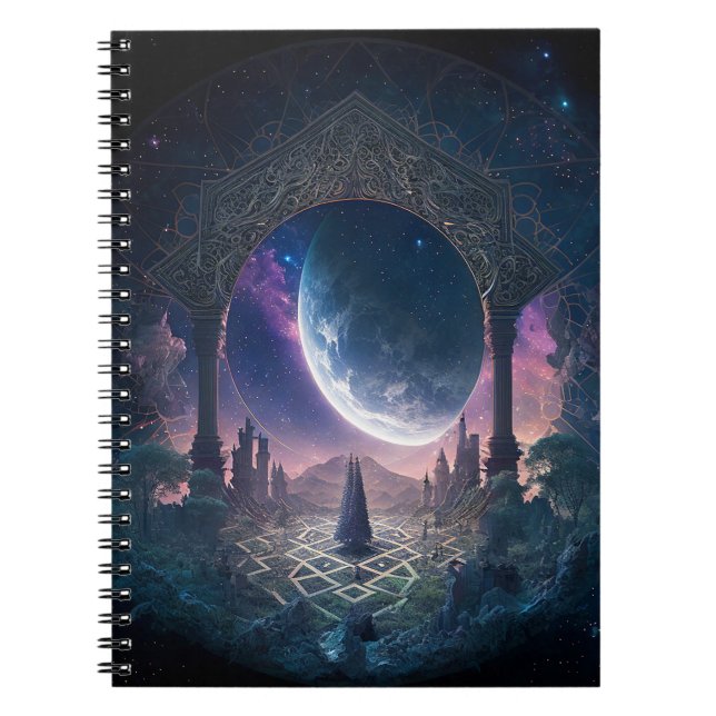 Outer Space Surreal Fantasy Art Notebook (Front)