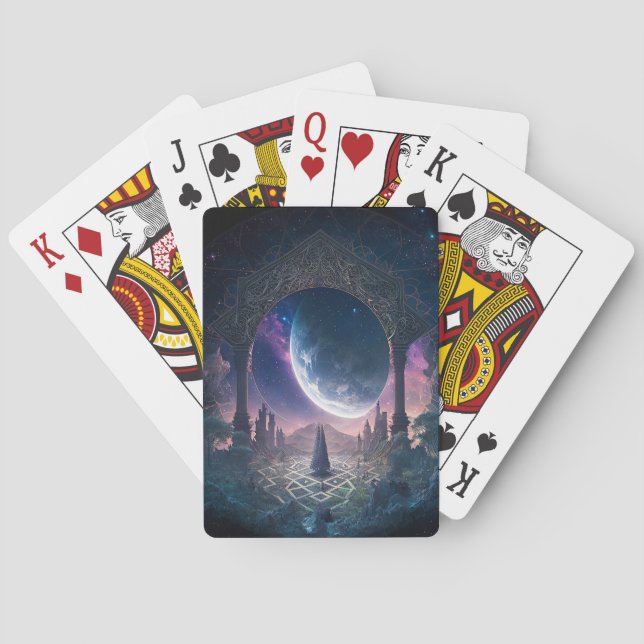 Outer Space Surreal Fantasy Art Poker Cards (Back)