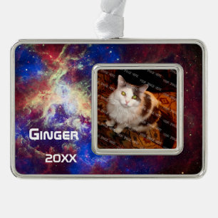Outer Space Tarantula Nebula Personalized Photo Silver Plated Framed Ornament