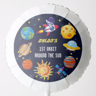 Outer Space Theme Astronaut 1st Birthday Party Balloon