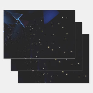 Outer Space Theme with Stars Wrapping Paper Sheets