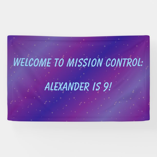 Outer Space Themed Birthday Welcome Banner (Horizontal)