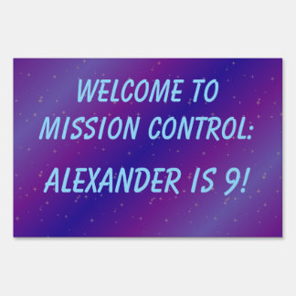 Outer Space Themed Birthday Welcome Yard Sign