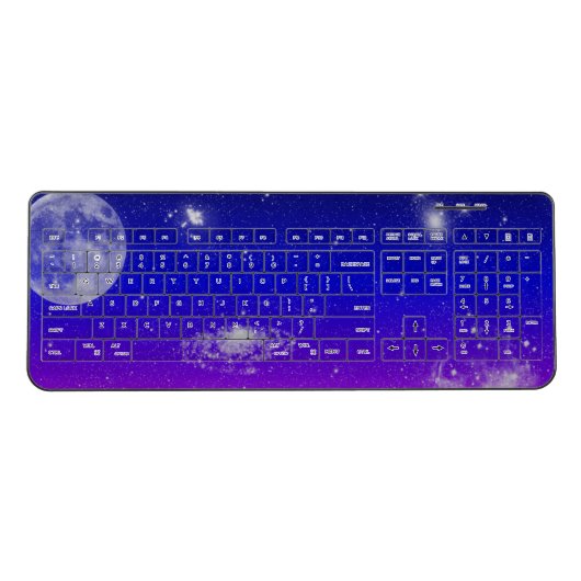 Outer Space Themed Wireless Keyboard (Front)