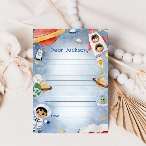 Outer Space Time Capsule Note Message Card