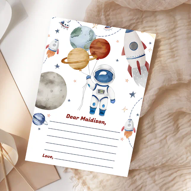 Outer Space Time Capsule Note Message Card | Zazzle