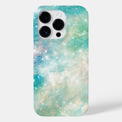 Outer Space Turquoise Teal Galactic Starry Sky Case_Mate iPhone 14 Pro Case