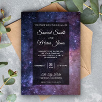 Outer Space Universe Galaxy Wedding Invitation