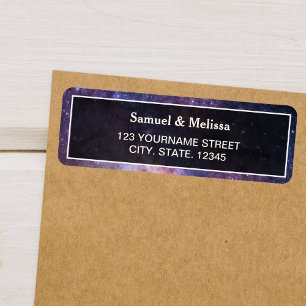 Outer Space Universe Galaxy Wedding Label
