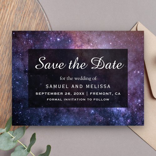Outer Space Universe Galaxy Wedding Save The Date