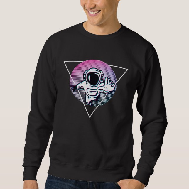 Outer Space Walk Astronaut Spaceman Lunar Galaxy A Sweatshirt (Front)