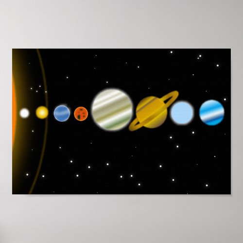 Outer Space with Colorful Planets Fantasy  Poster