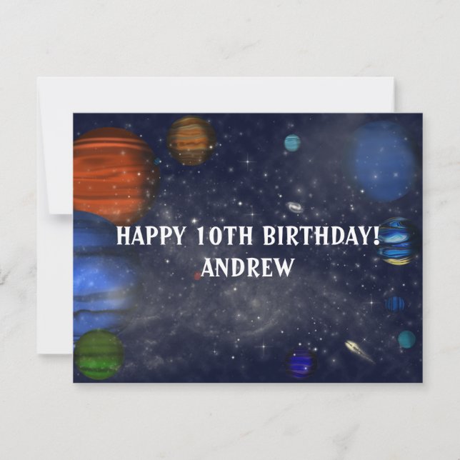 Outer Space with planets and galaxies (Front)