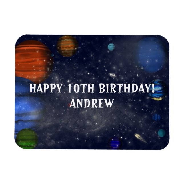 Outer Space with planets and galaxies Magnet (Horizontal)