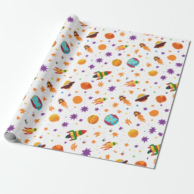 Outer Space  Wrapping Paper (Unrolled)