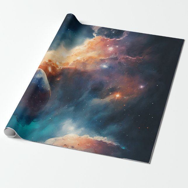 Outer Space Wrapping Paper (Unrolled)
