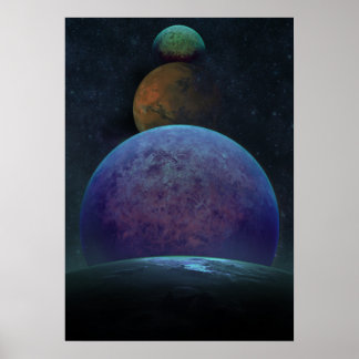 Outerspace Art Poster Planets Moon Art Moon Galler