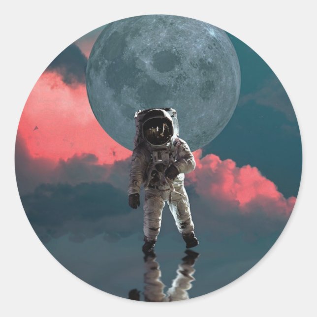 Outerspace Astronaut Art Space Suit Clipart Classic Round Sticker (Front)