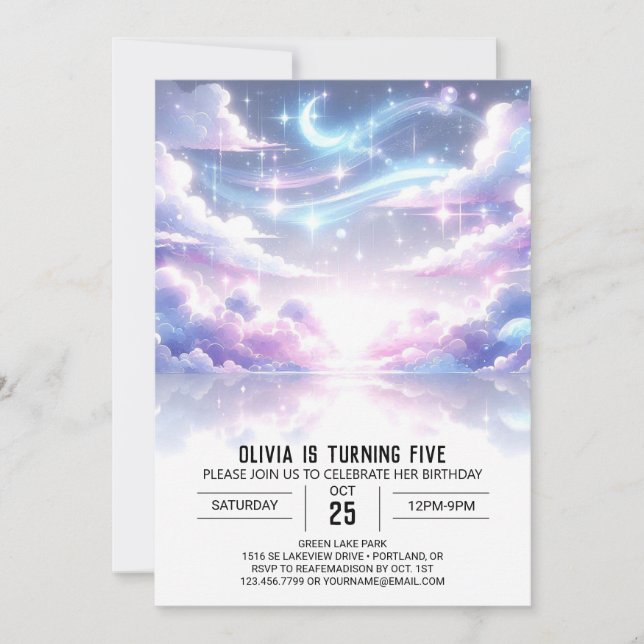 Outerspace Celestial Digital Birthday Invitation (Front)