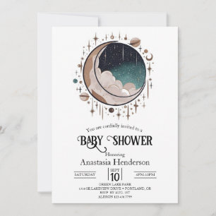 Outerspace Celestial Stars Baby Shower Invitation