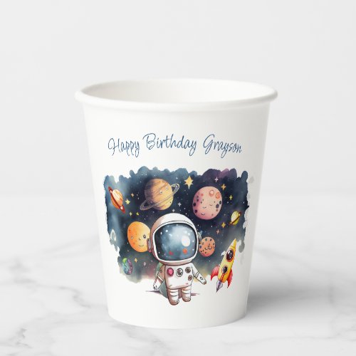 Outerspace Planets Boy Birthday Paper Cups