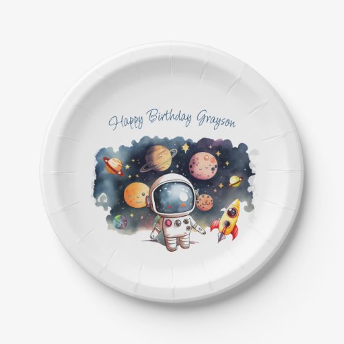 Outerspace Planets Boy Birthday Paper Plates