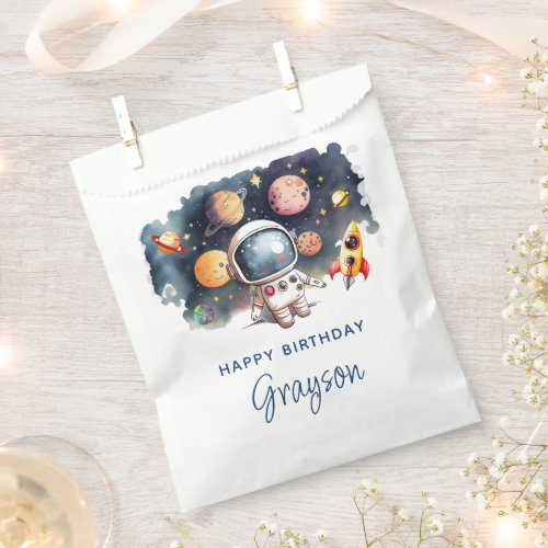 Outerspace Planets Happy Birthday Favor Bag